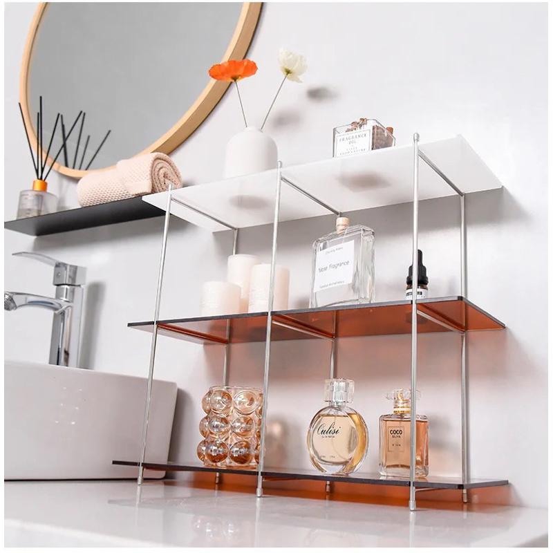 Kệ Mica Đựng Đồ Trang Điểm Để Bàn, Nước Hoa Phòng Tắm, Sang Trọng