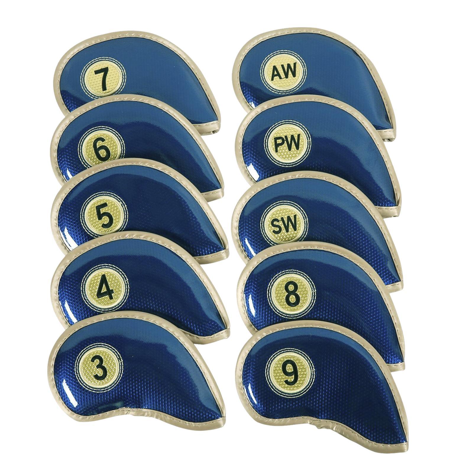 10x Golf Iron Headcover Golf Club Head Covers Protect Case Embroidery Number