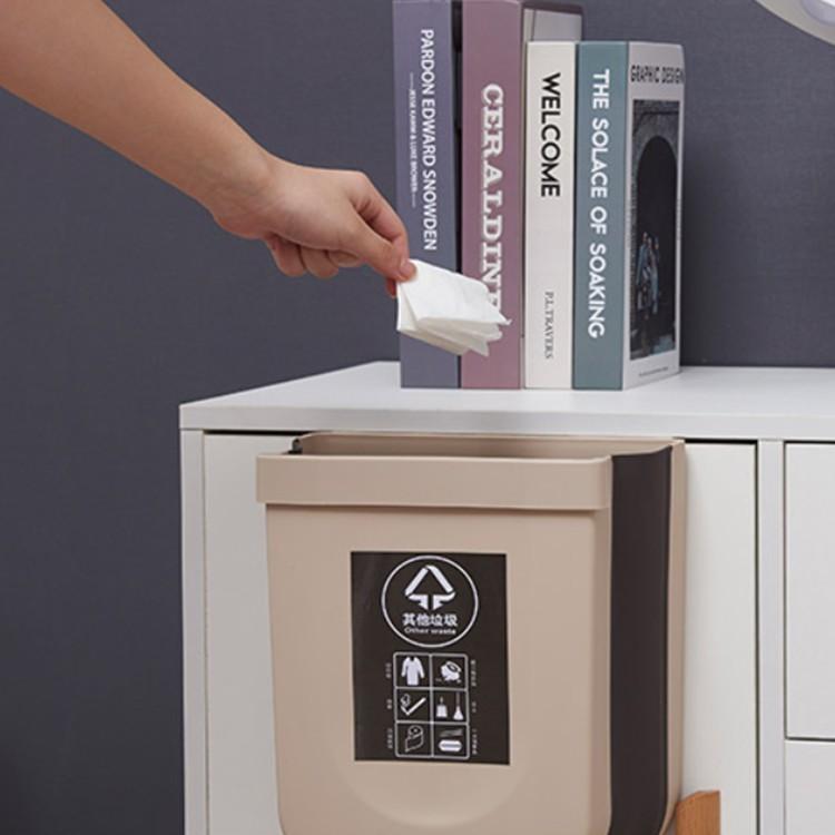 Thùng rác gấp gọn thông minh treo cửa tủ nhà bếp, thùng rác gấp gọn cài cánh cửa tiện lợi sang trọng