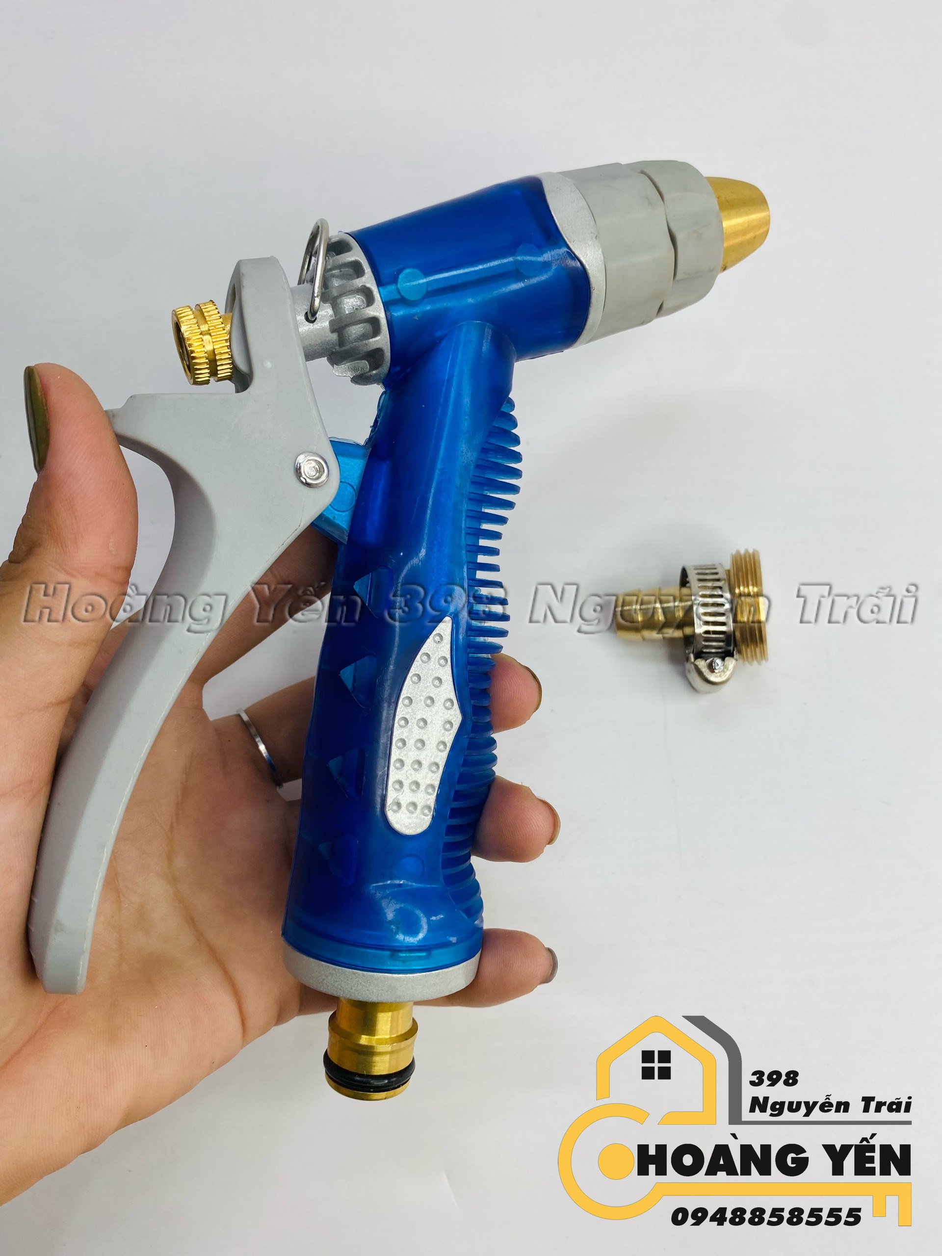 Súng phun nước đầu đồng, cốt đồng, đuôi đồng cút nối nhanh C-Mart M0015, C-Mart A0705, Vòi xịt tưới cây, rửa xe