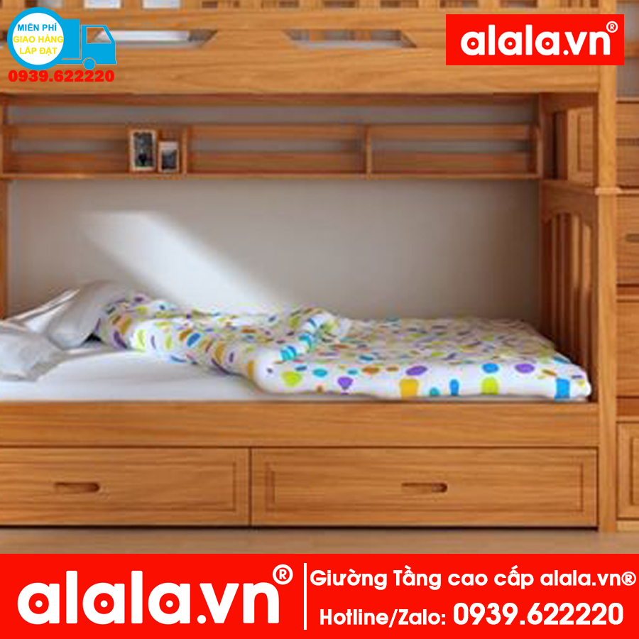 Giường tầng ALALA117 (1m2, 1m4) gỗ thông nhập khẩu - www.ALALA.vn® - Za.lo: 0939.622220