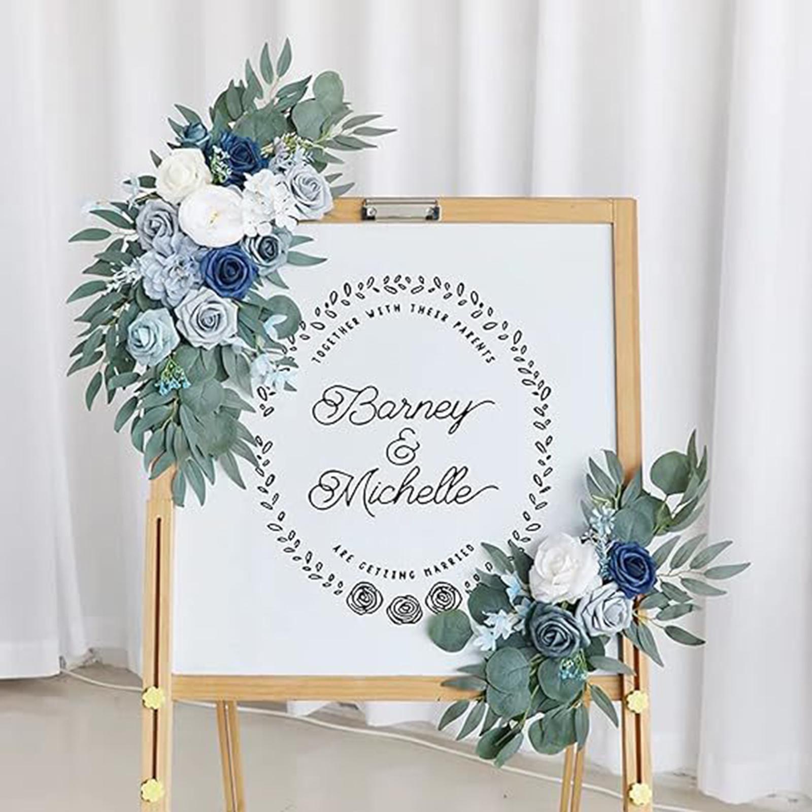 Wedding Arch Flowers Reception Backdrop Floral Rustic Handmade Flower Garland Welcome Ceremony Sign for Front Door Home