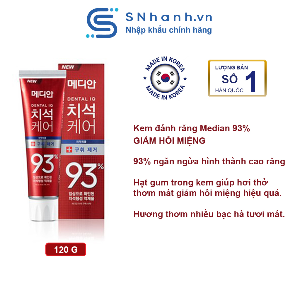 Kem đánh răng Median 93% Hàn Quốc 120g