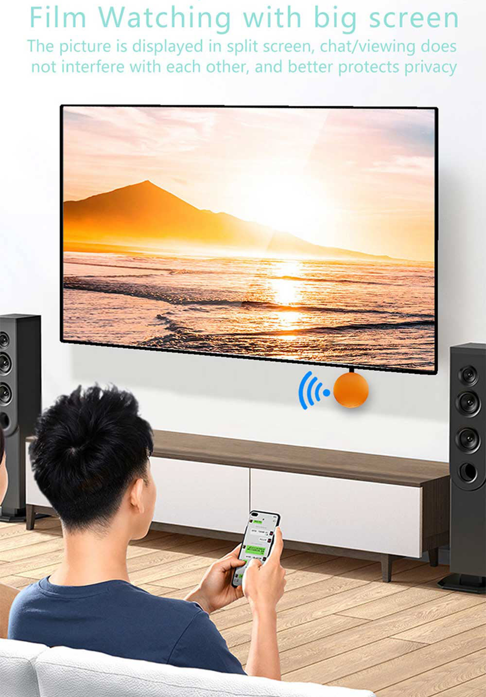 Bộ Kết Nối HDMI Không Dây Cho Điện Thoại Android, IOS Dùng Cho Máy Chiếu, TV Hỗ Trợ Độ Phân Giải Full HD 1080P. K13 Wireless Display Dongle 1080P FHD 2.4G WiFi Phone Screen Mirror Device Youtube Casting HDTV Stick for Android iOS