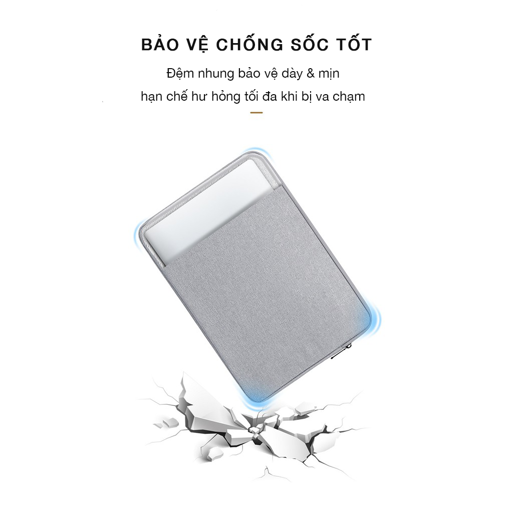Túi Chống Sốc Dành Cho Macbook Air, Macbook Pro 13 inch, 14 inch, 15 inch - Có Ngăn Phụ, Chống Thấm Nước - Hàng Chính Hãng