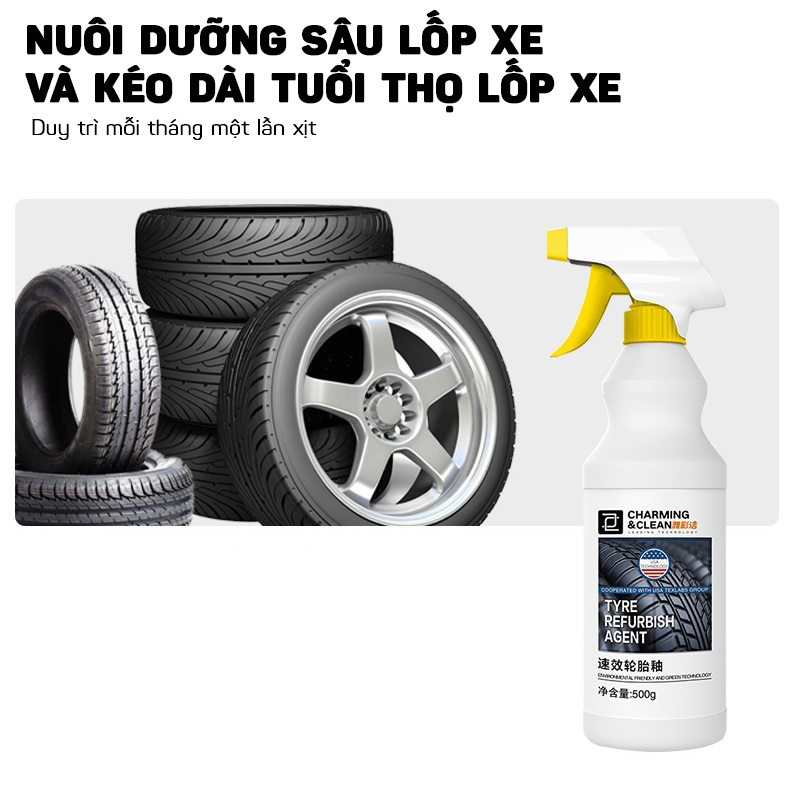 Dung Dịch Vệ Sinh, Bảo Dưỡng Và Làm Mới Lốp Xe Ô Tô 500ml