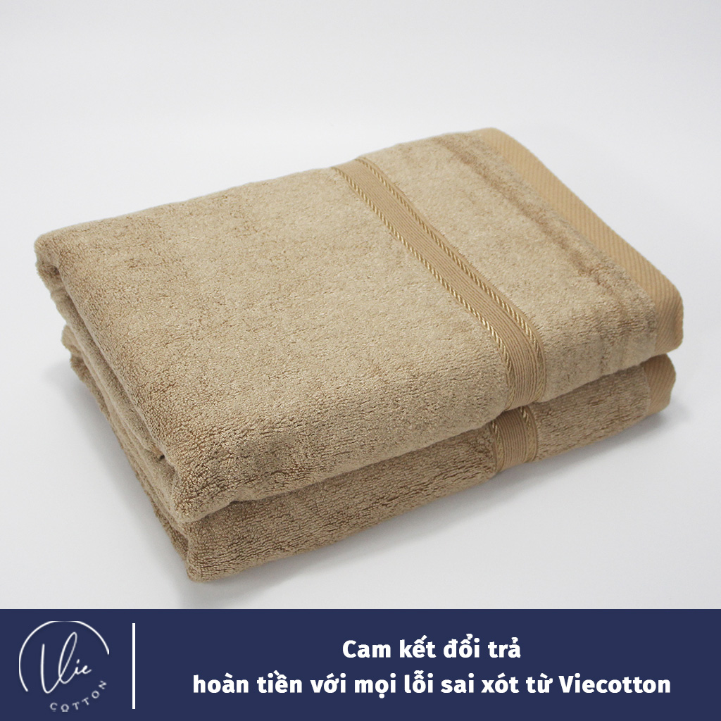 Khăn Tắm Sợi Tre VieCotton Loại Dày 60x120 Siêu Óng Siêu Mềm Kháng Khuẩn An Toàn Chất Lượng Cao