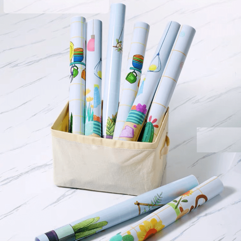 Decal dán bếp tráng nhôm thỏ và góc bếp khổ 60cm