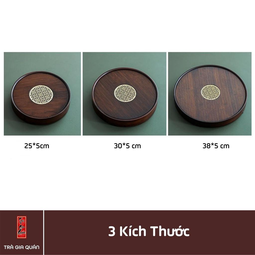 KT 64 Khay Trà Tre Cao Cấp Hình Tròn 3 Kích Thước