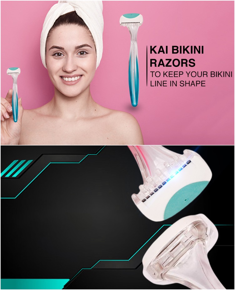 Set 2 dao cạo Thân Nhựa Kai Bikini Line Razor 4901331011641