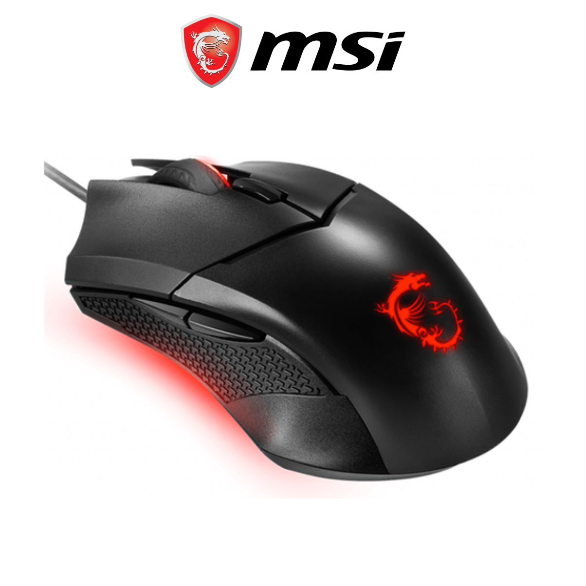 Chuột Gaming Có Dây MSI Clutch GM08 Đèn LED Đỏ, 6 Nút, 3200 DPI Với 5 Mức DPI, Dây Cắm USB Dài 1.8M - Hàng Chính Hãng