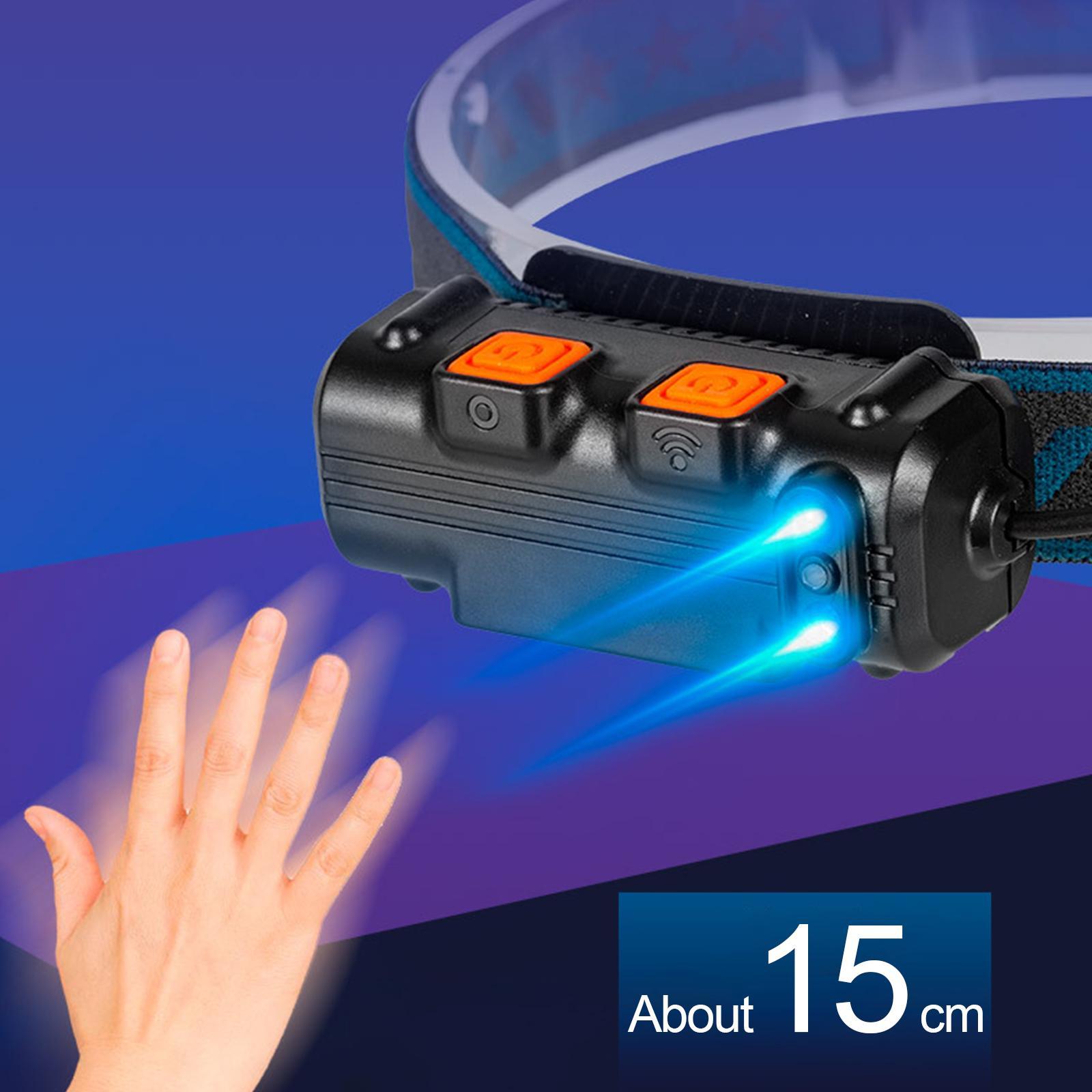 LED Headlamp Headlight with Motion Sensor Waterproof for Jogging Emergency