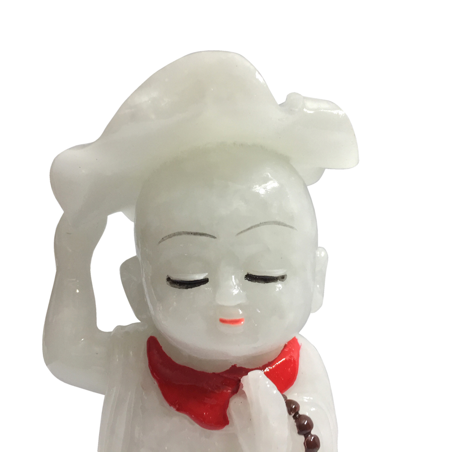 Tượng đá chú tiểu đội lá sen - đá non nước