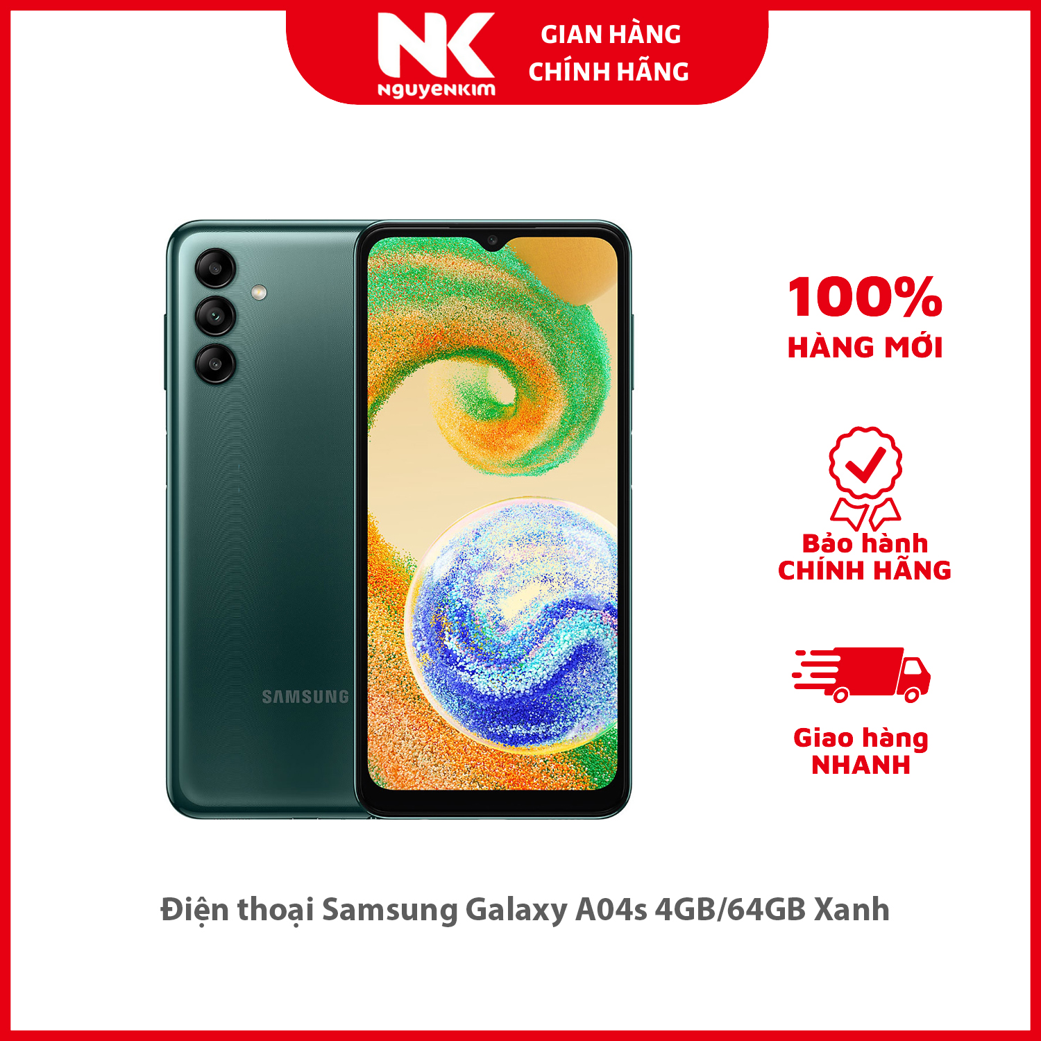 Điện thoại Samsung Galaxy A04s 4GB/64GB Xanh - Hàng chính hãng