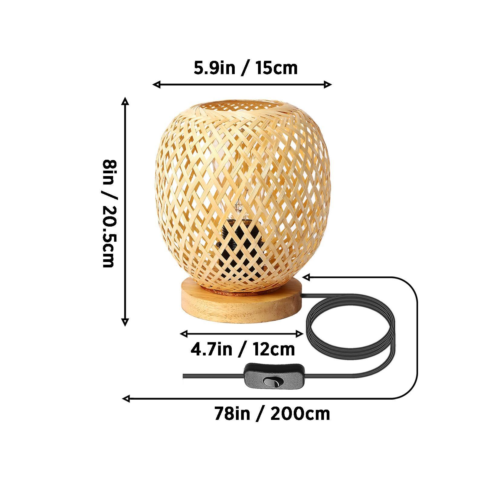 Rattan Table Lamps Desk Lamp Fittings Japanese Style for Office Bedroom Home