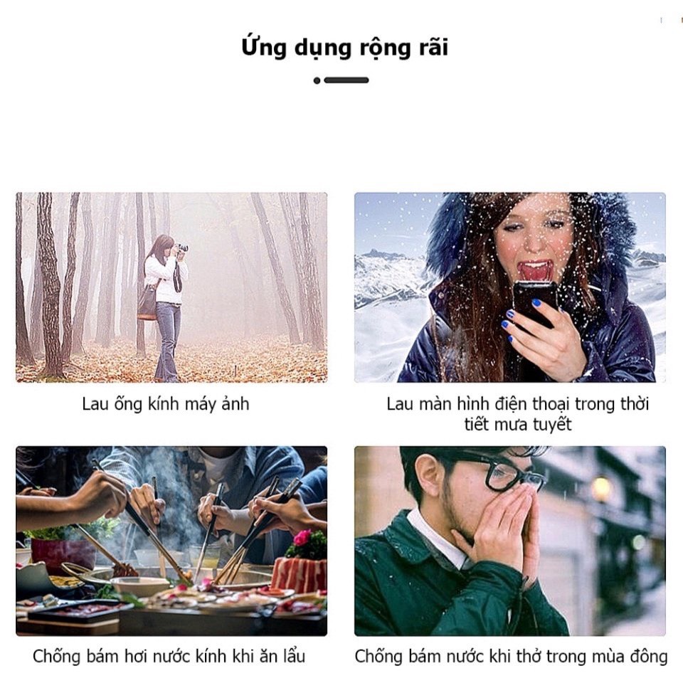 Khăn Lau Kính Nano Hộp 100 Miếng Khăn Giấy Chống Bám Hơi Nước, Chống Mờ Sương, Mồ Hôi, Chống Nhờn - Hàng Loại 1