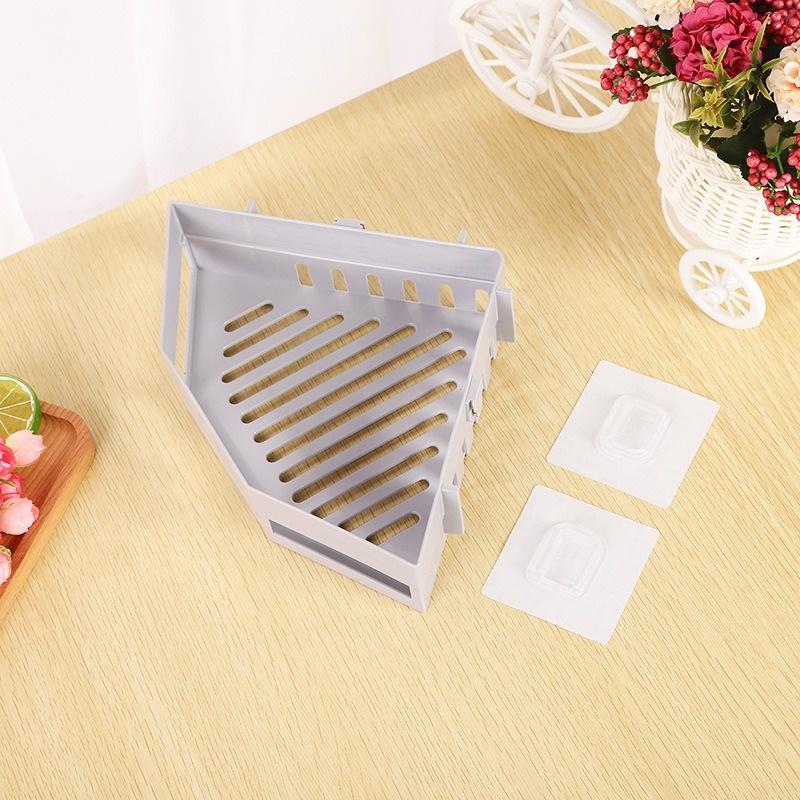 Kệ Góc Tam Giác Nhựa Dán Góc Tường Đa Năng Cho Bếp & Nhà Tắm