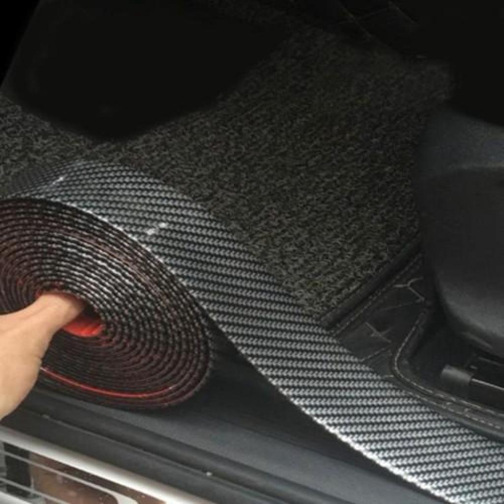 Cuộn 1m Nẹp Dán Bậc Cửa Xe Cốp Xe Ô Tô Cacbon 5D Chống Xước