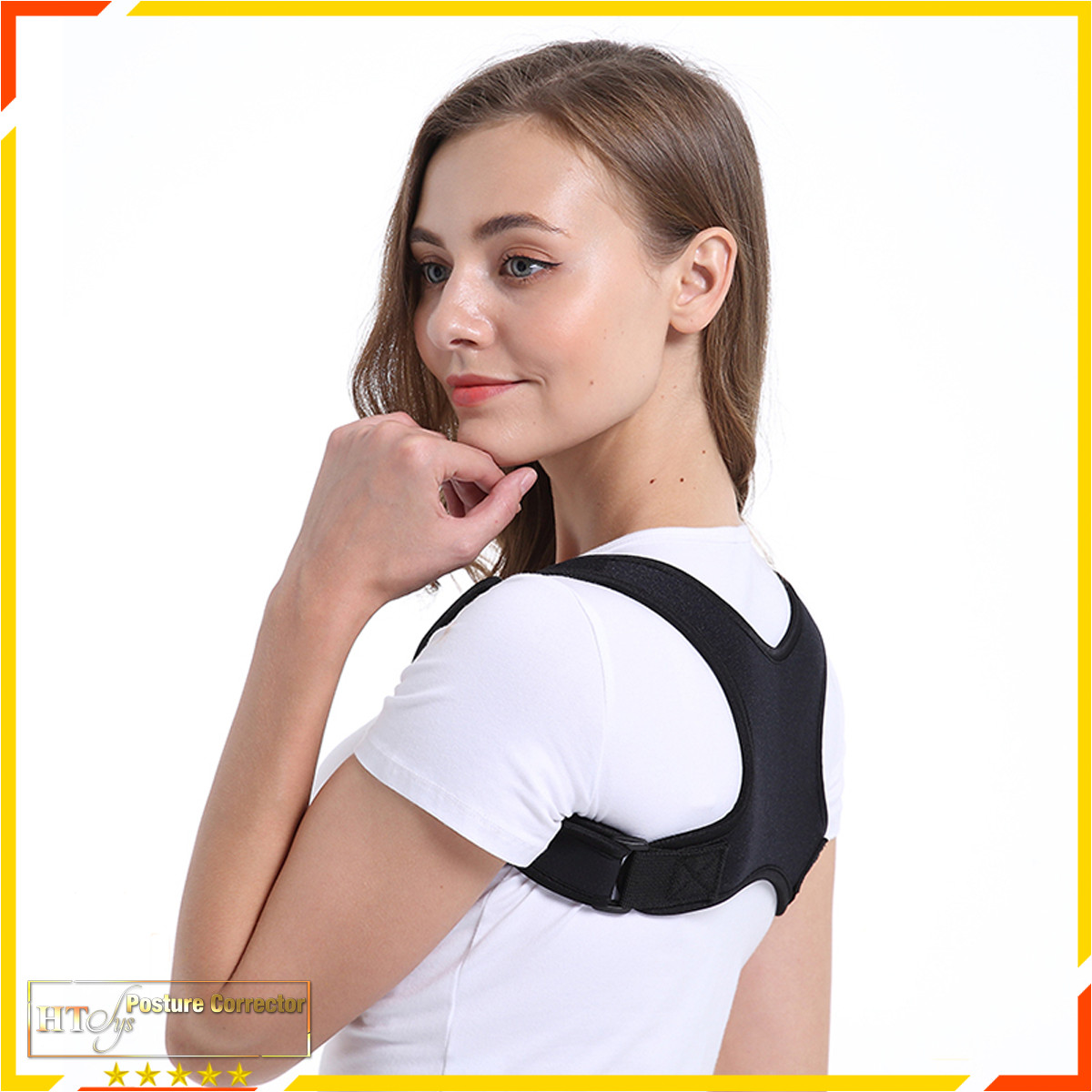 Đai chống gù lưng nam nữ HT SYS Posture Corrector-Kiểu dáng chữ X-Freesize-Màu đen