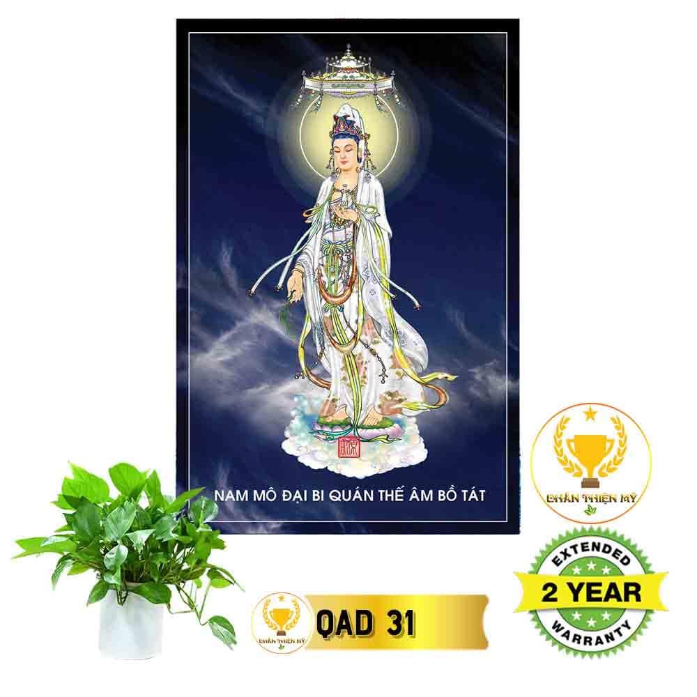 Tranh điện Quan Thế Âm Bồ Tát đứng QAD4