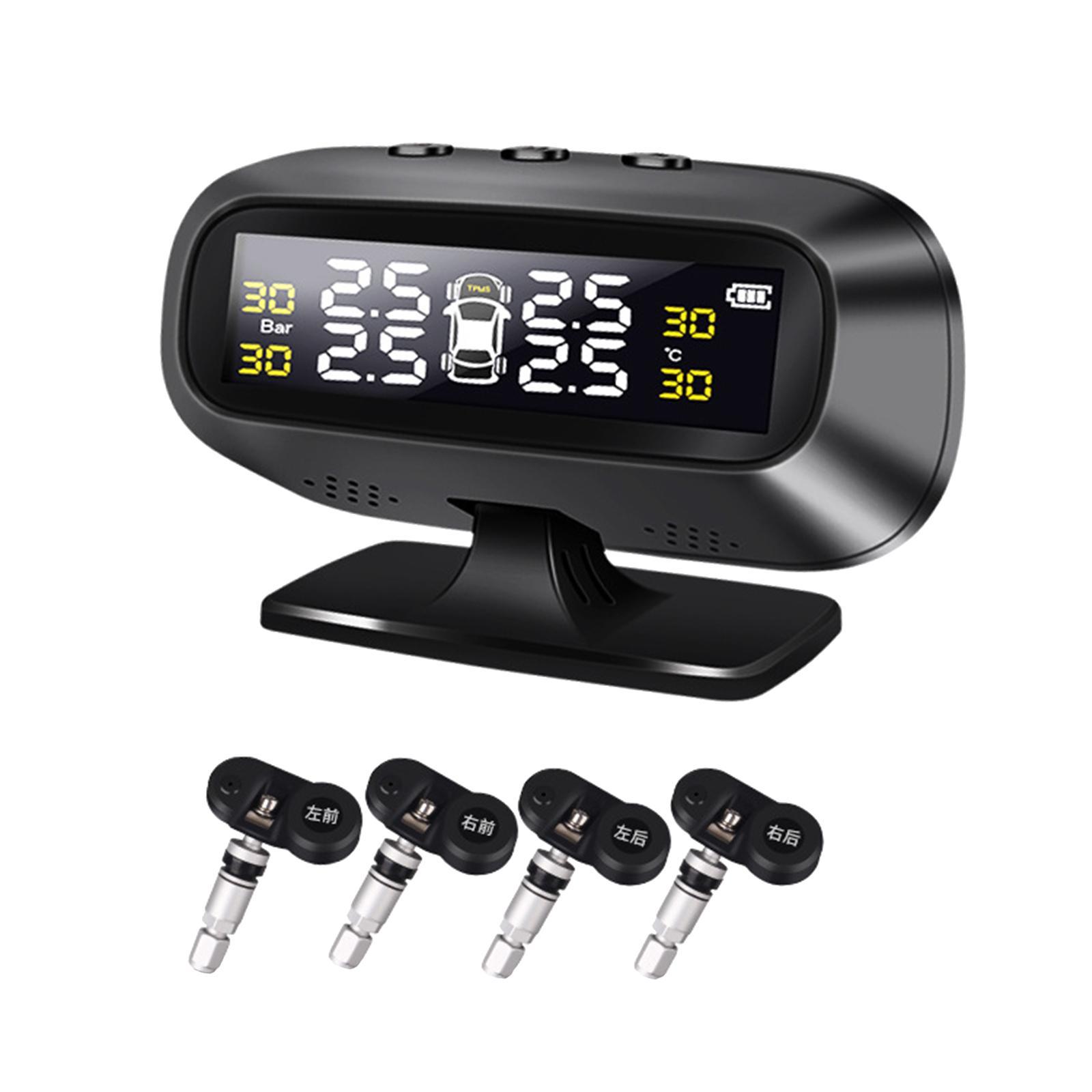 Tire Pressure Monitoring System Solar Wireless USB Auto Pressure Gauge
