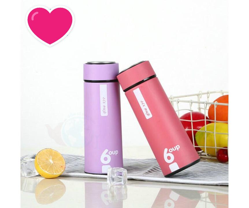 Bình Đựng Nước Giữ Nhiệt Lõi Thủy Tinh Chống Nóng 6 Oup Siêu Bền Đẹp 450Ml - Free Ship Toàn Quốc