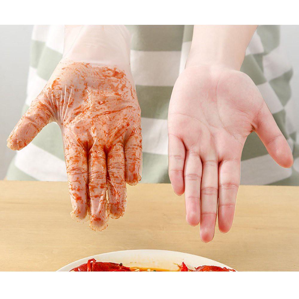 Găng tay nấu ăn siêu dai - Găng tay làm bếp Victoria Bay chất liệu TPE không mùi chống nhăn hộp 100 cái size M