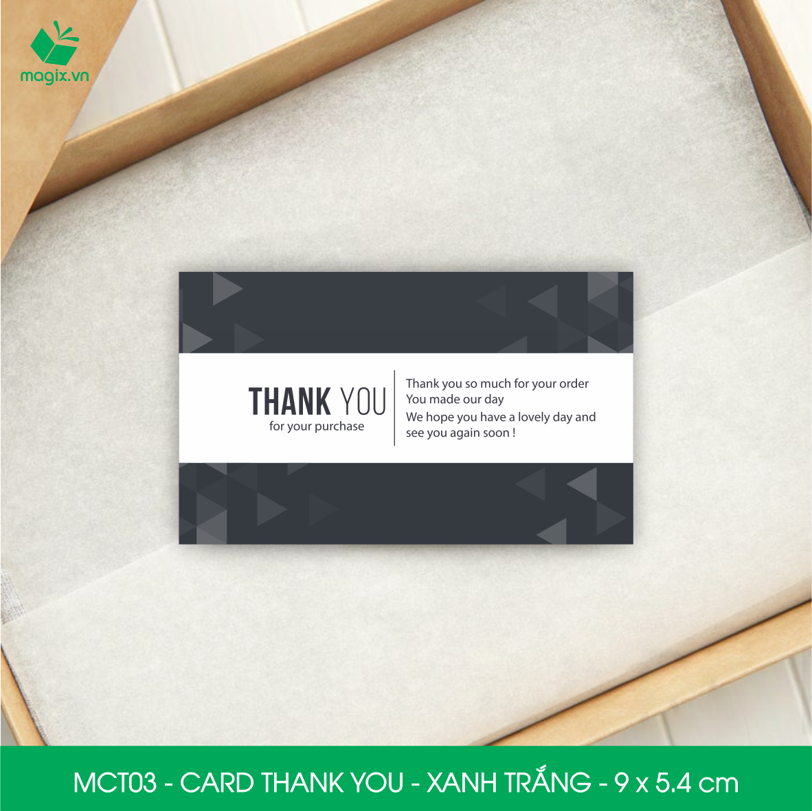 MCT03 - 9x5.4 cm - 1000 Card Thank you, Thiệp cảm ơn khách hàng, card cám ơn cứng cáp sang trọng
