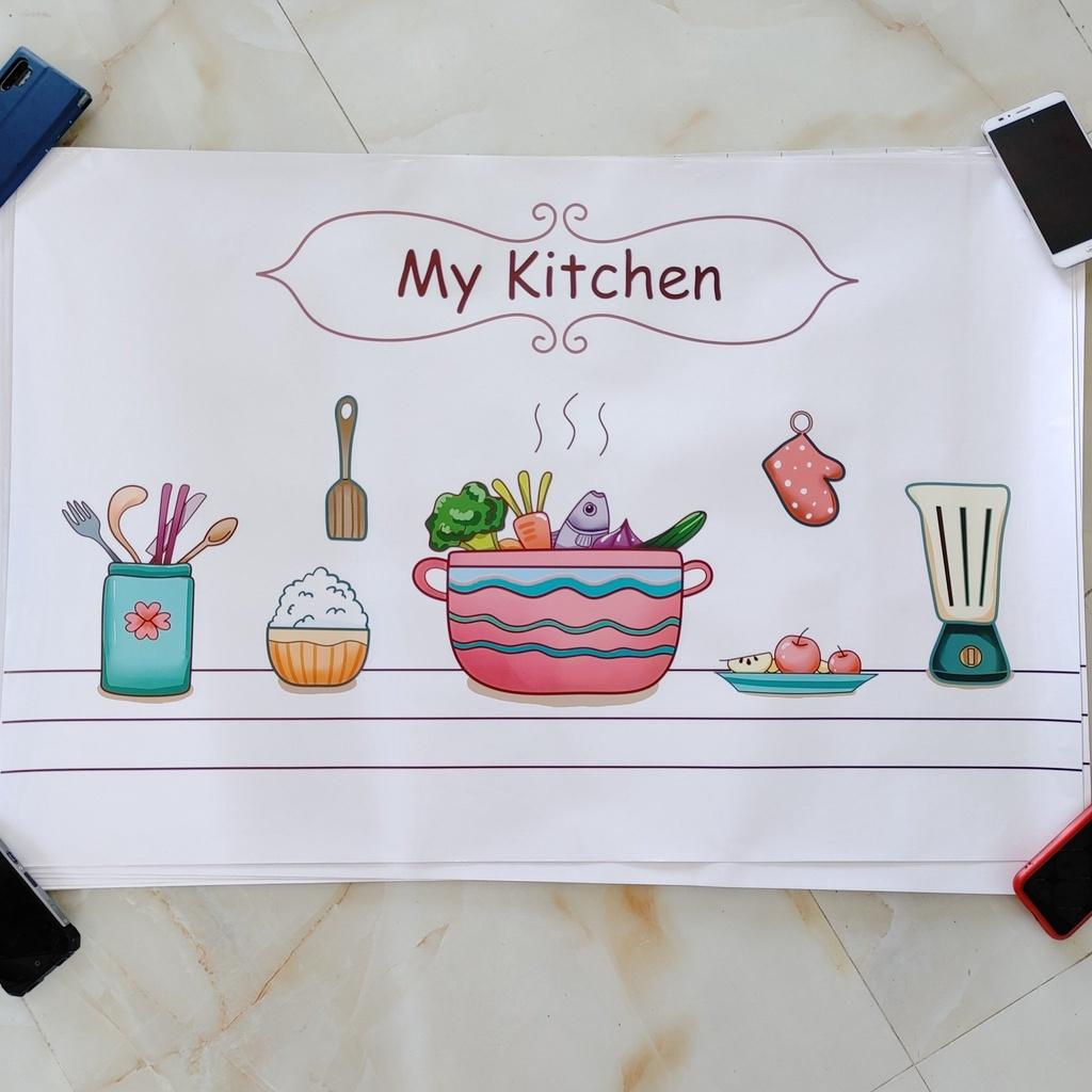 Giấy Dán Tường Bếp Cách Nhiệt Chống Dầu Mỡ, Chịu Nhiệt - Decal Dán Bếp 3D Nhiều Họa Tiết - Hàng Cao Cấp