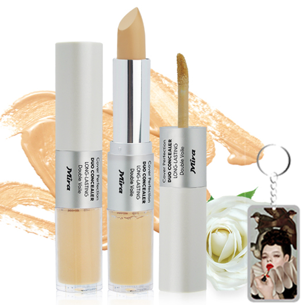 Thanh che khuyết điểm chống nắng 2 đầu Mira hàn QuốcNo.21 Beige tặng kèm móc khoá