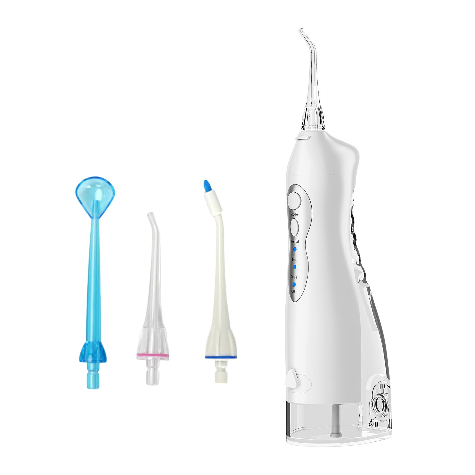 Máy Tăm Nước Làm Sạch Răng Không Dây 3 Chế Độ 220Ml 4 Đầu Phun Tia Có Thể Thay Thế