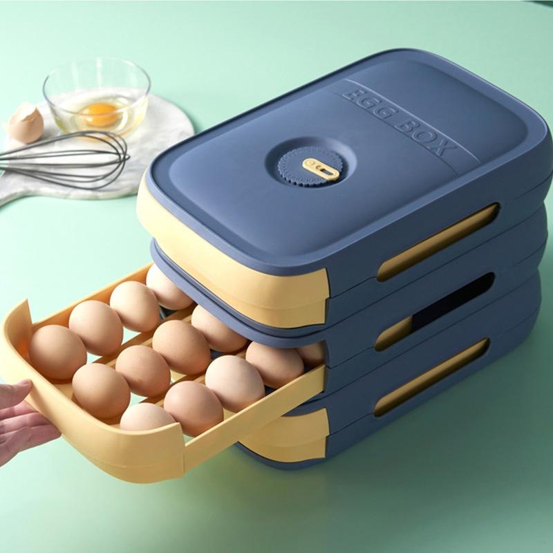Hộp đựng trứng cuộn sáng tạo cho tủ lạnh nhà bếp