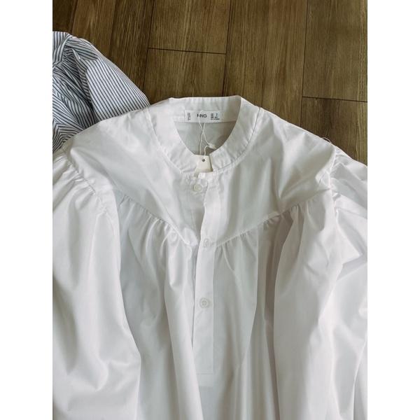 Áo Sơmi Nữ tiểu thư tay phồng Vintage chất kake phom suông
