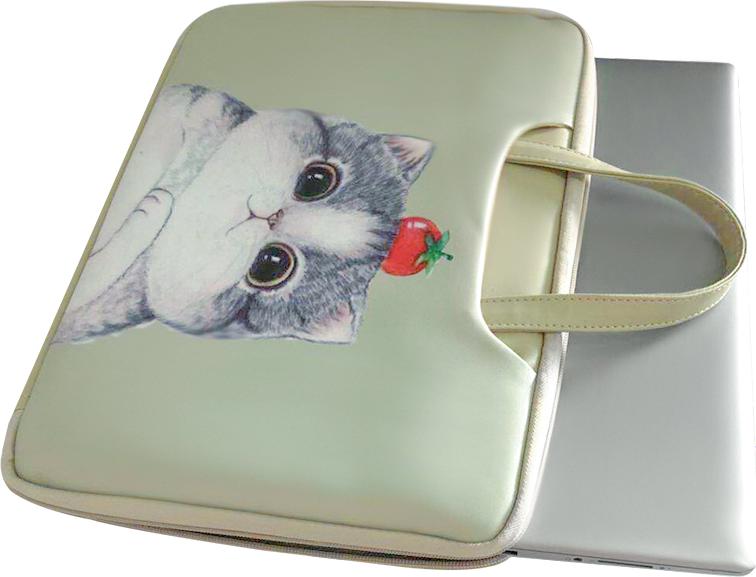 Túi Chống Sốc Chất Da Cao Cấp Mèo Con Cho Laptop