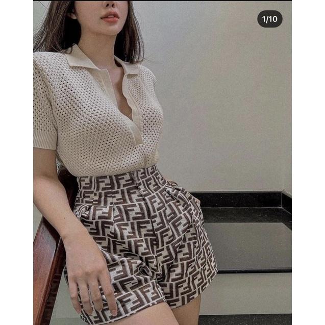 Quần short hoạ tiết monogram Wabisabi N2804