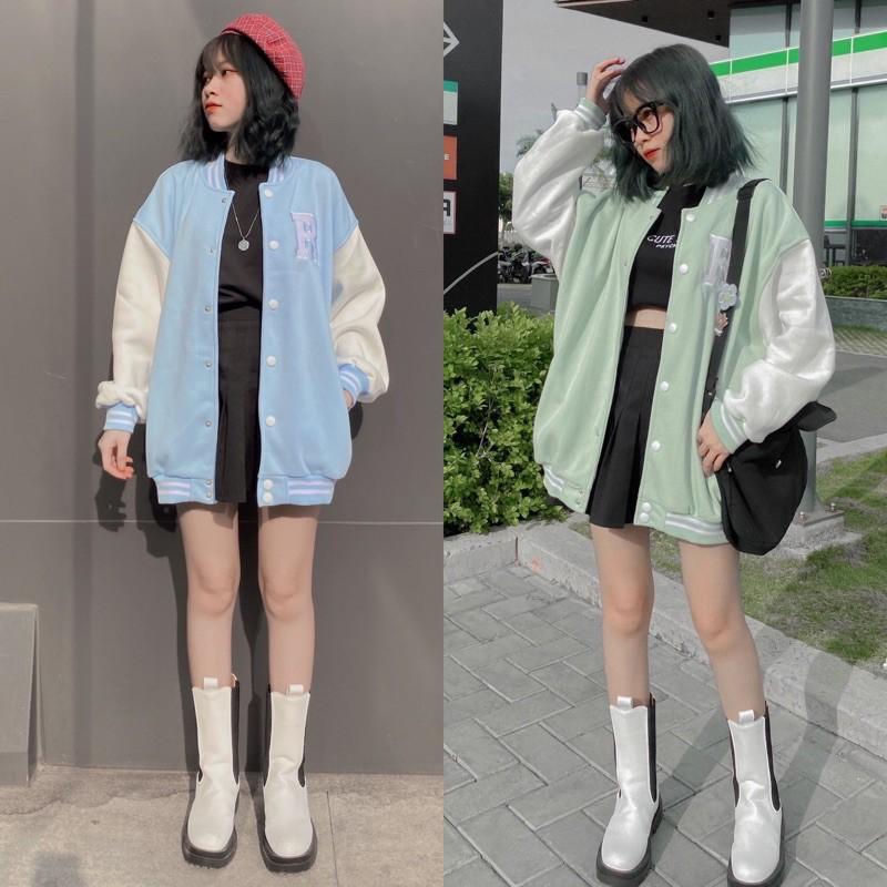 Áo khoác form rộng tay dài bomber RAYSON ulzzang (ẢNH THẬT)