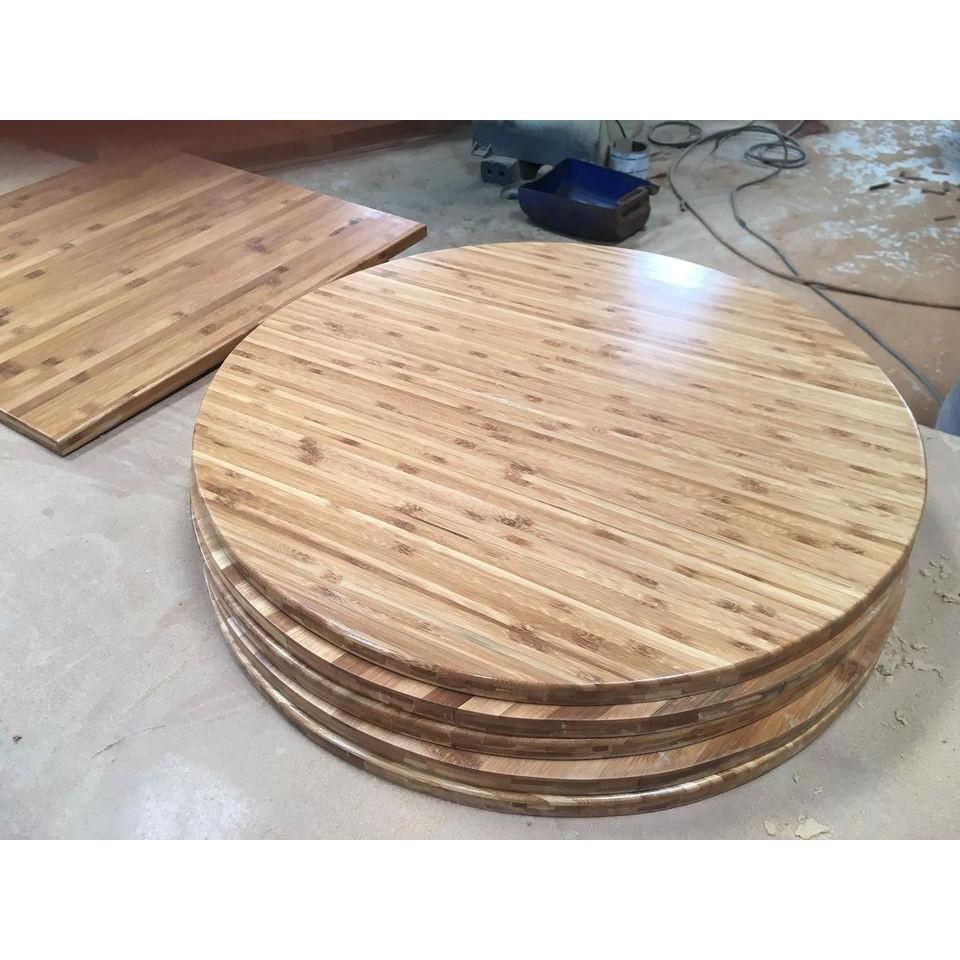 Mặt bàn gỗ tre ghép thanh cao cấp dùng cho gia đình/ nhà hàng quán cà phê - mặt bàn tròn gỗ tre tự nhiên