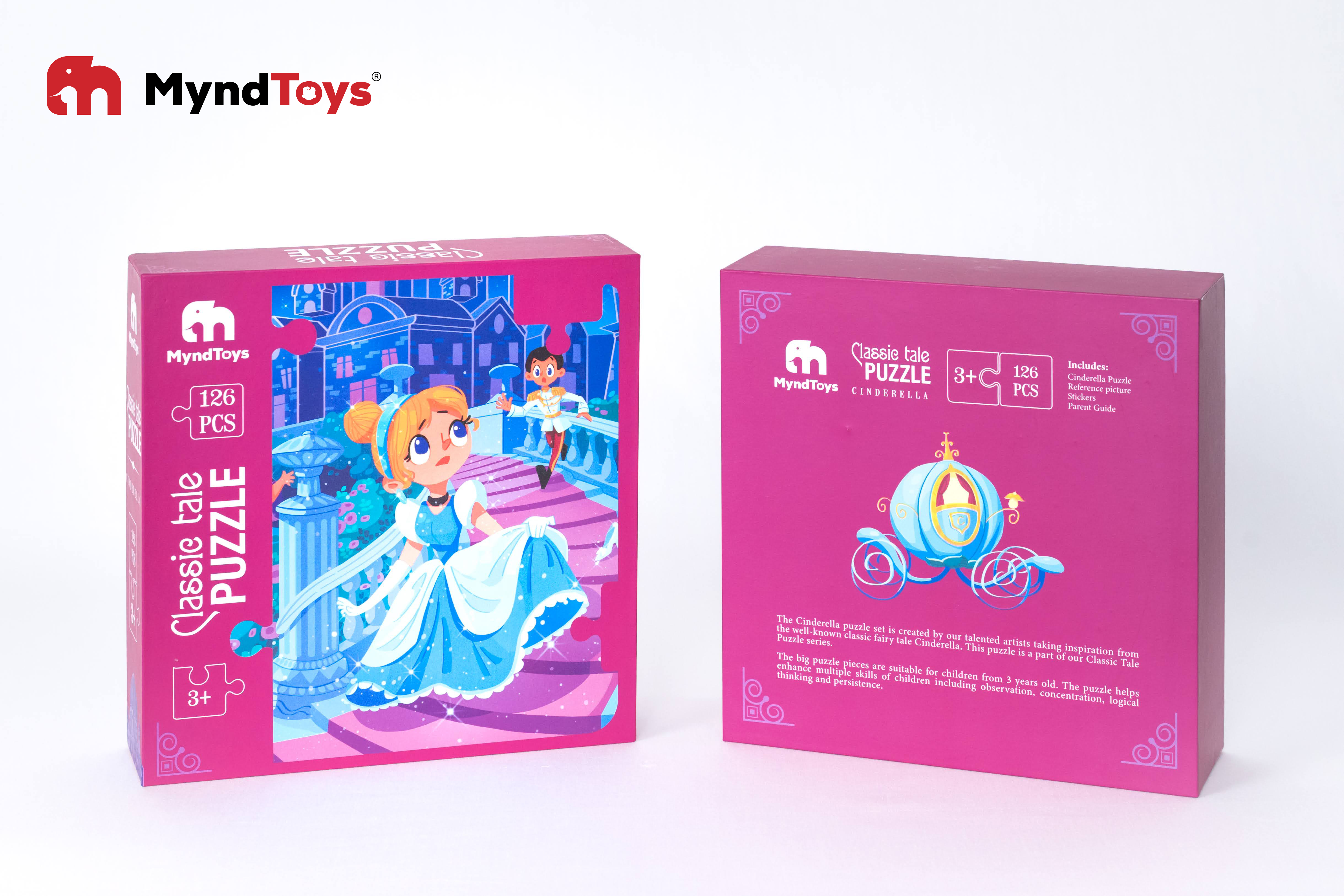 Đồ Chơi Xếp Hình MyndToys - Classic Tale Puzzle – Cinderella (Cô bé Lọ Lem 126 mảnh ghép cho Bé Từ 3 Tuổi)