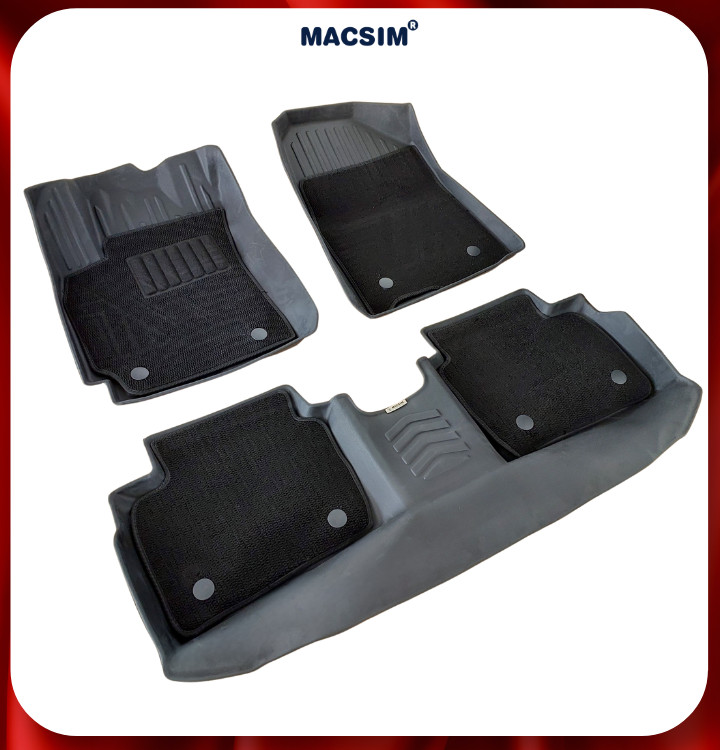 Thảm lót sàn ô tô 2 lớp cao cấp dành cho xe KIA K3 / CERATO (2019-nay) (sd) nhãn hiệu Macsim chất liệu TPE màu đen