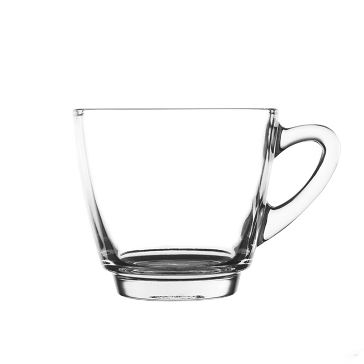 Bộ 2 tách uống cà phê Uni 247ml , có quai, chất liệu thủy tinh, dành cho đồng uống nóng.