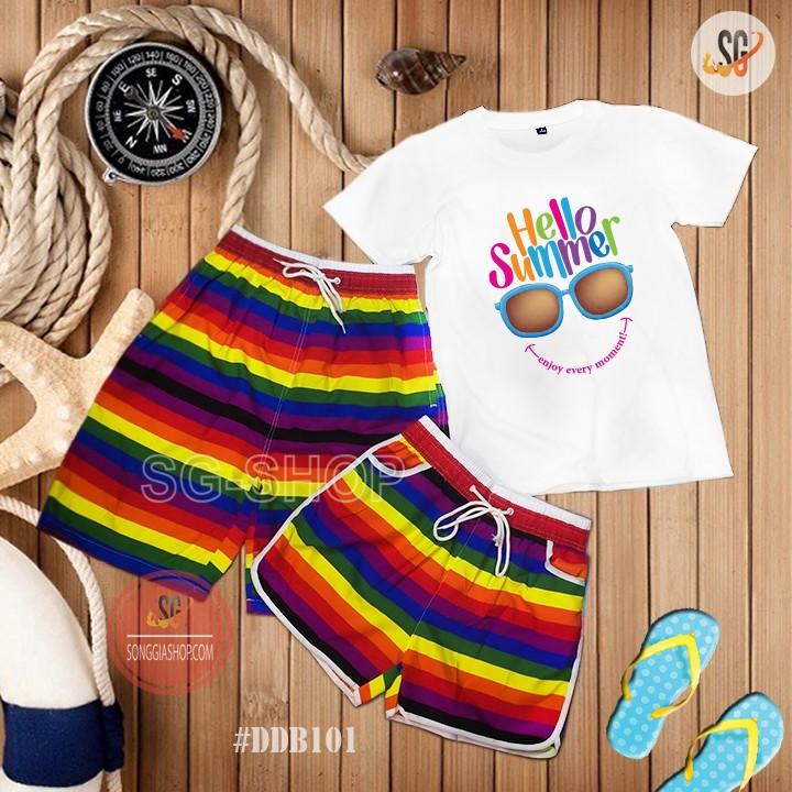Nguyên Bộ Đi Biển Hello Summer - Đủ Size