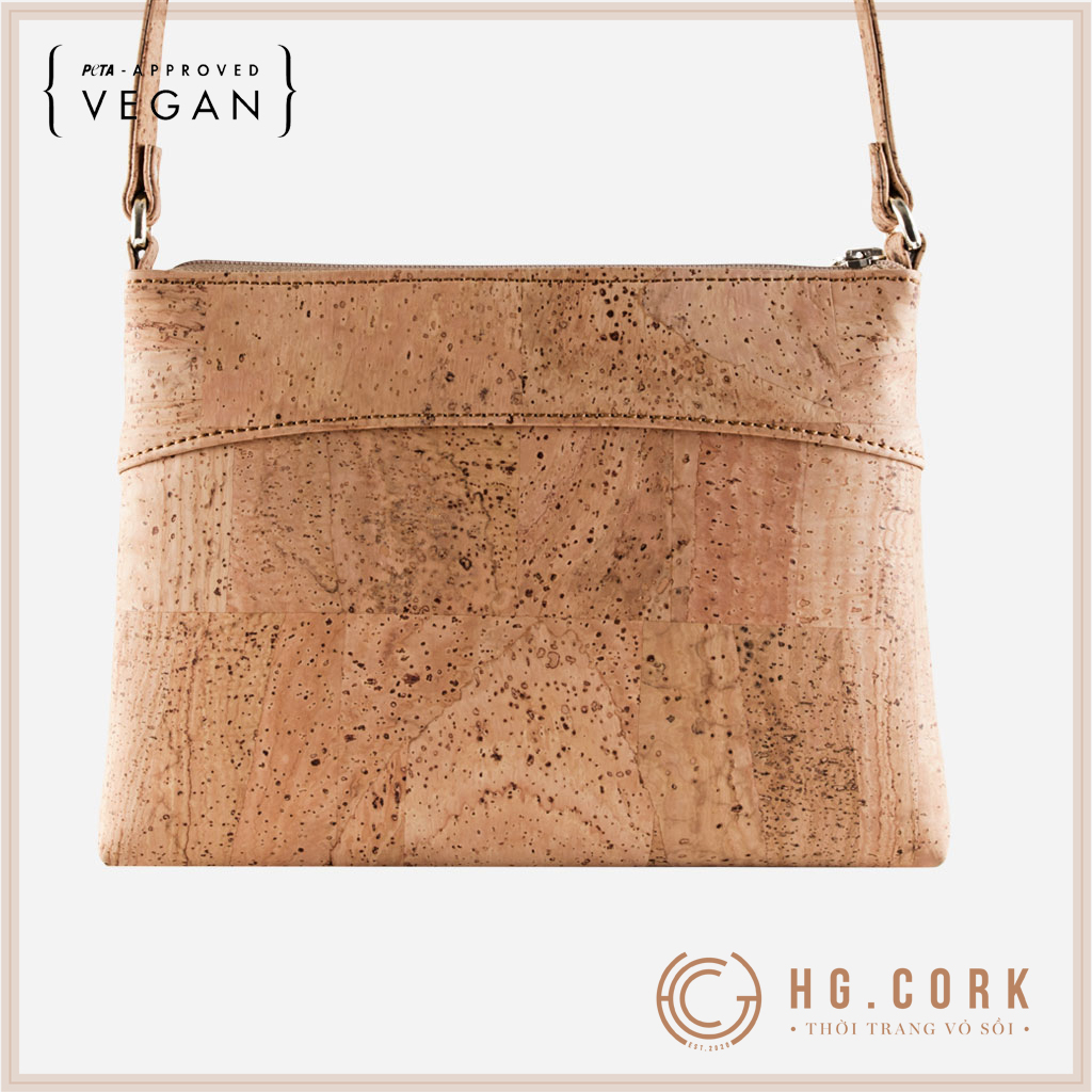 Túi Đeo Chéo Nữ Cao Cấp - CROSSBODY PURSE - HGcork Corkor CK158 - Vật liệu da cork thực vật thuần chay - Sản phẩm Handmade, Sản xuất tại Bồ Đào Nha