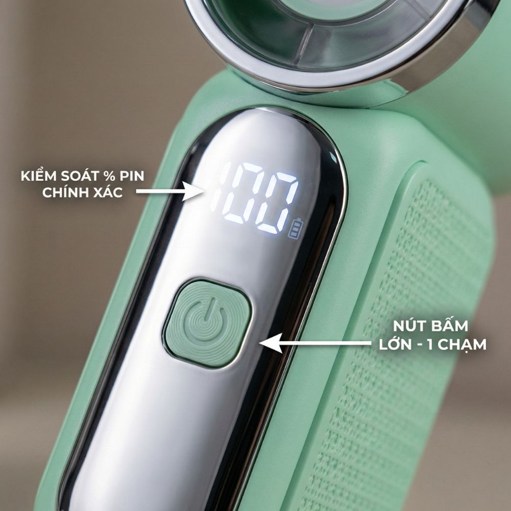 Quạt Cầm Tay Mini Kachi MK441 - Pin Khủng 3000mAh, Màn Hình LED Hiển Thị, 6 Cấp Độ Gió (Bảo Hành 18 Tháng) - hàng chính hãng