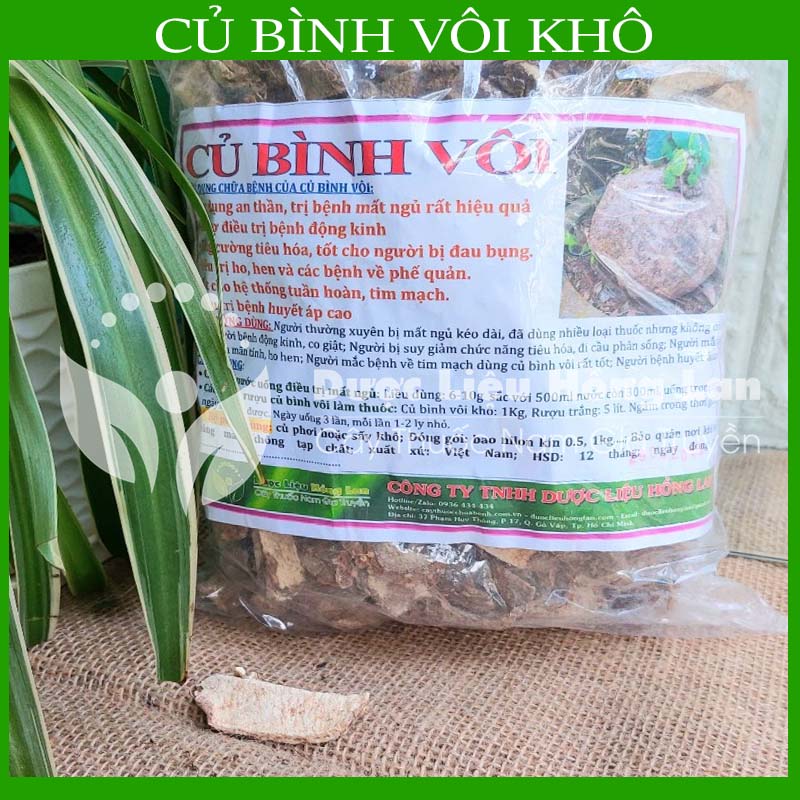 Củ Bình Vôi khô sạch đóng gói 500gram