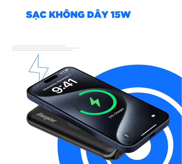 [ Hàng Chính Hãng ] Pin sạc dự phòng không dây Energizer QE10009PQ 10000mAh - Sạc Nhanh PD - BH 12 tháng