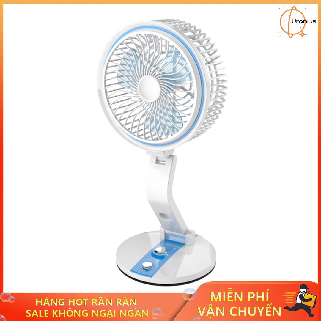 Quạt mini, Quạt để bàn, Quạt gấp có đèn LED nhỏ gọn tiện dụng, có thể mang đi mọi nơi, cho những ngày hè oi bức