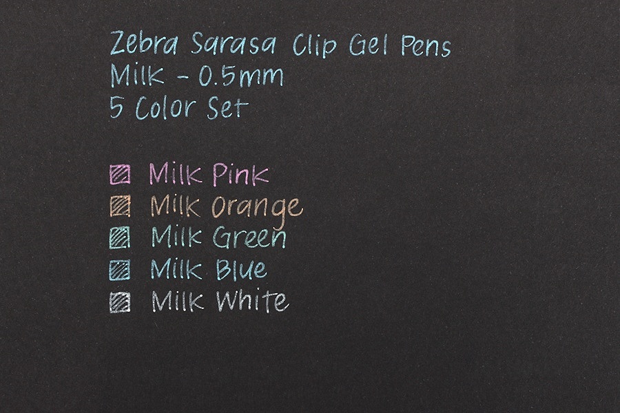 Bộ 5 bút gel Zebra Sarasa Clip - Metal tip 0.5mm - Milk Colors