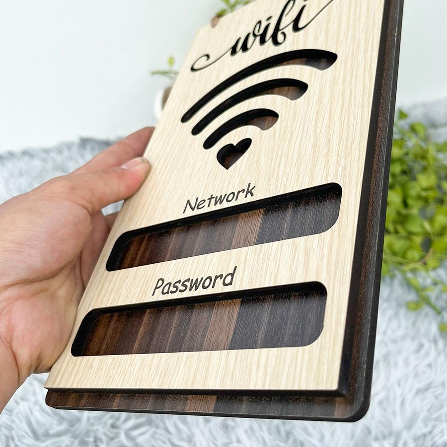 Biển gỗ ghi password wifi miễn phí cho khách dùng trang trí không gian cửa hàng kinh doanh, homestay cực hot