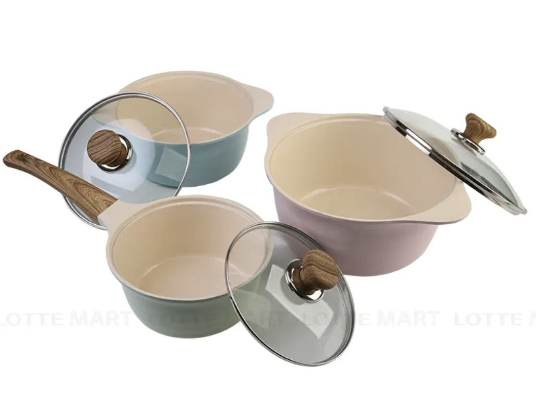 Bộ Nồi Đáy Từ Ecoramic 3 Món TRPIH3 - Chất liệu hợp kim nhôm cao cấp, men chống dính, thiết kế sang trọng