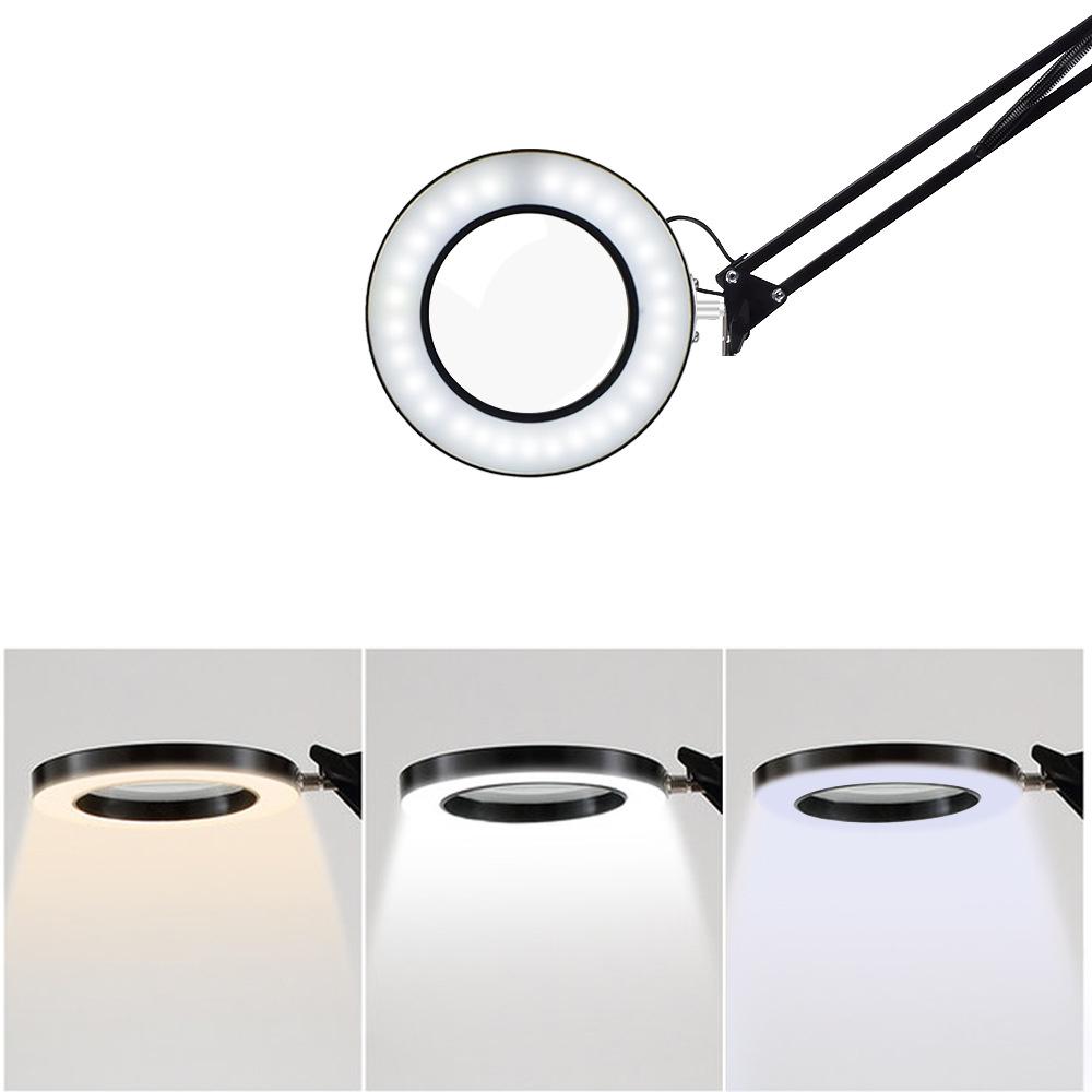 đèn Led Độ phóng đại 5 lần Ba chế độ điều chỉnh độ sáng-Màu đen-Size 220 + 220mm